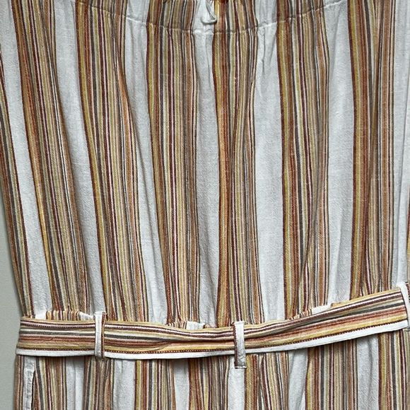 Anthropologie Cloth & Stone Strapless Linen Blend Jumpsuit Sz L - Picture 6 of 8